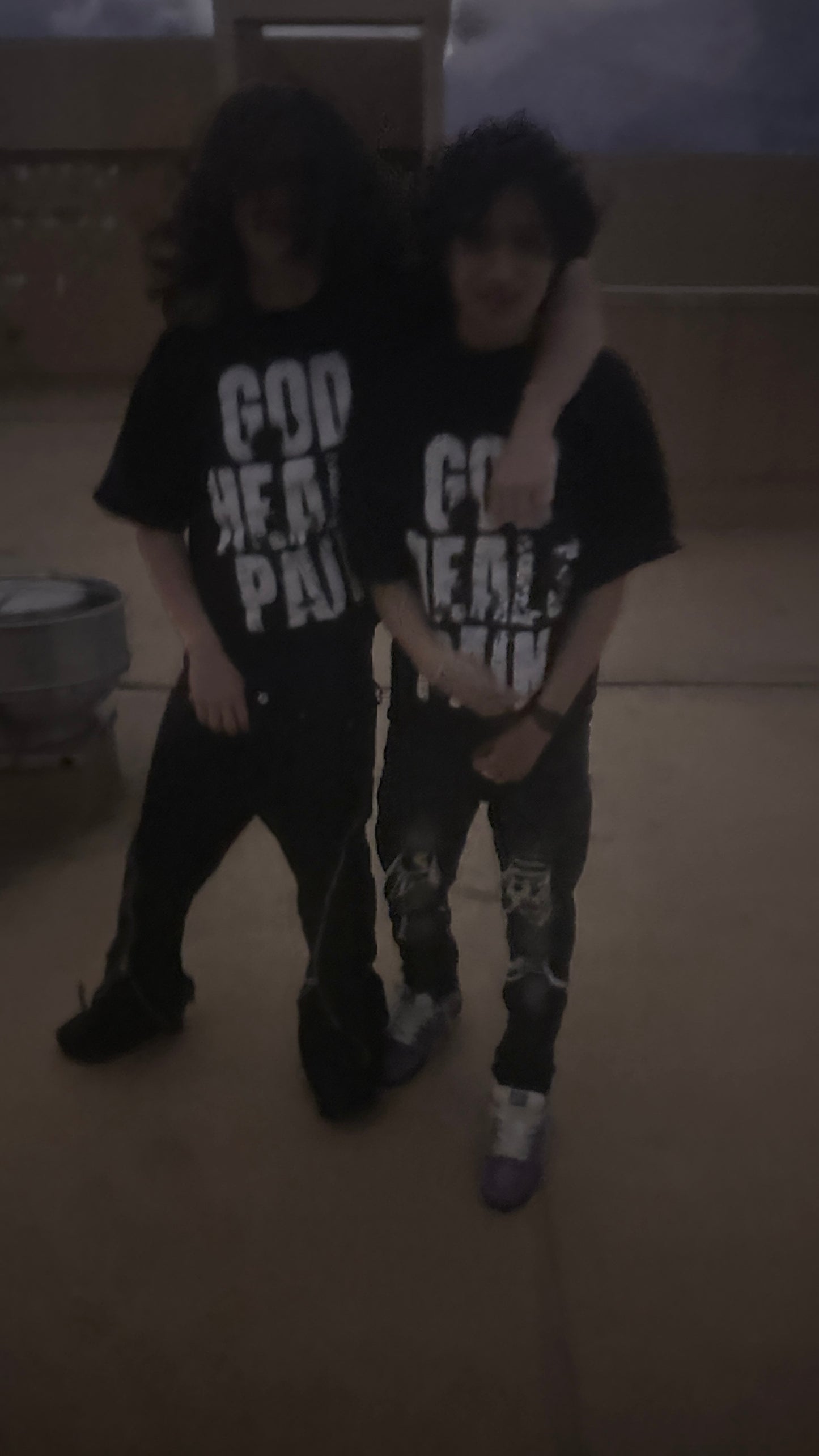 Black version "god heals" shirt